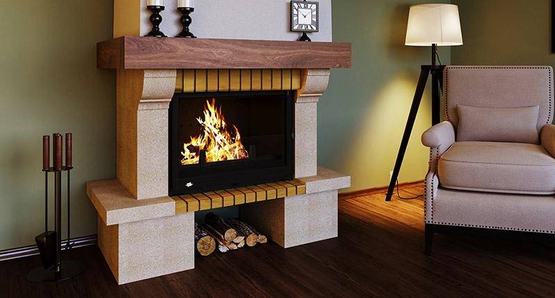 La cheminée en pierre du Gard lisse