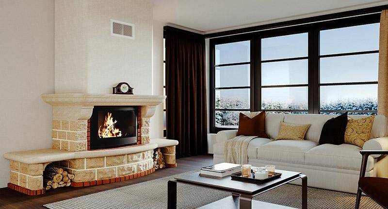 La cheminée en pierre de Dordogne