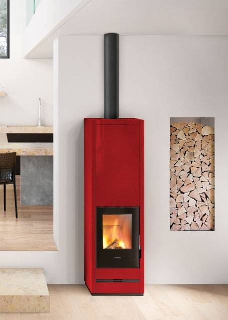 Le poêle à bois E928 H ROUGE