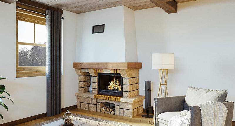 La cheminée en pierre du Gard