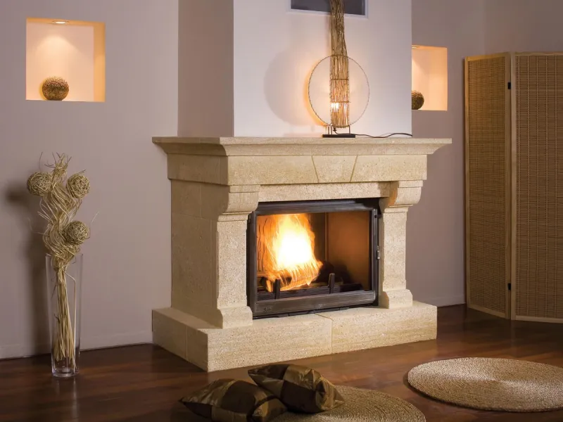 Cheminée en pierre du gard 