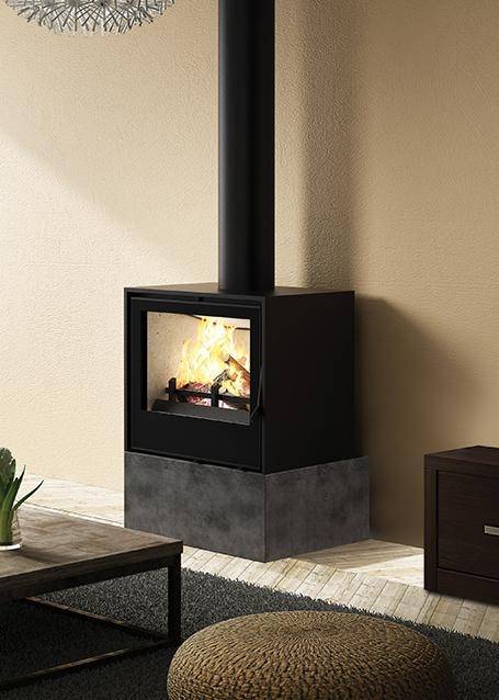 Le poêle à bois I700P Socle effet ciré monobloc