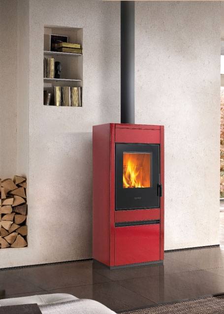 Le poêle à bois E928A ROUGE