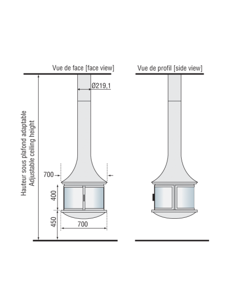 Léa 998 centrale fermée suspendue