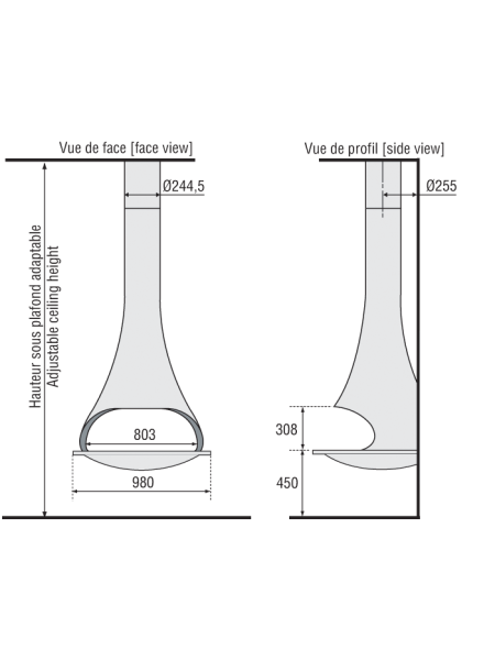 Tatiana 997 centrale foyer ouvert pivotante