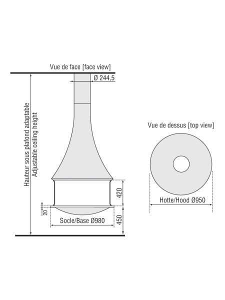 Zélia 908 centrale suspendue fermée