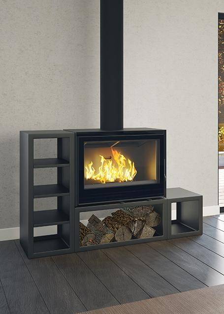Le poêle à bois Bloc Horizontal banquette acier