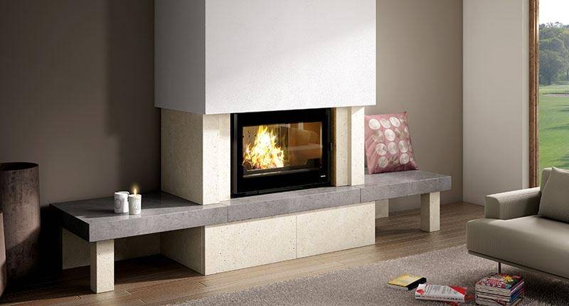 La cheminée en pierre d’Estaillades lisse